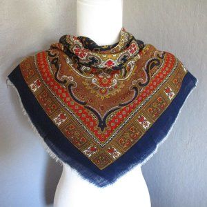 1980s gold & navy scarf